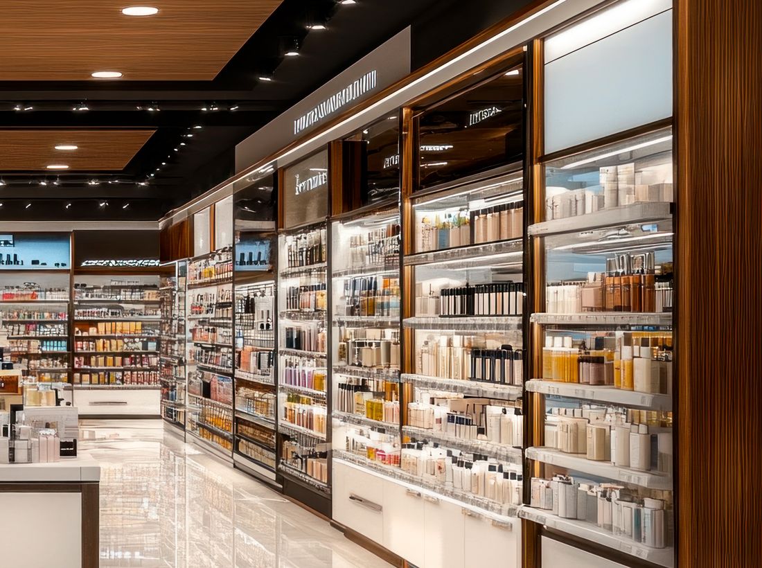 Rayons d'une boutique de produits d'hygiène et de beauté