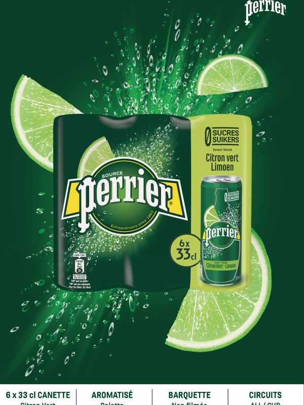 Couverture — Perrier Citron vert — 6 × 33 cl